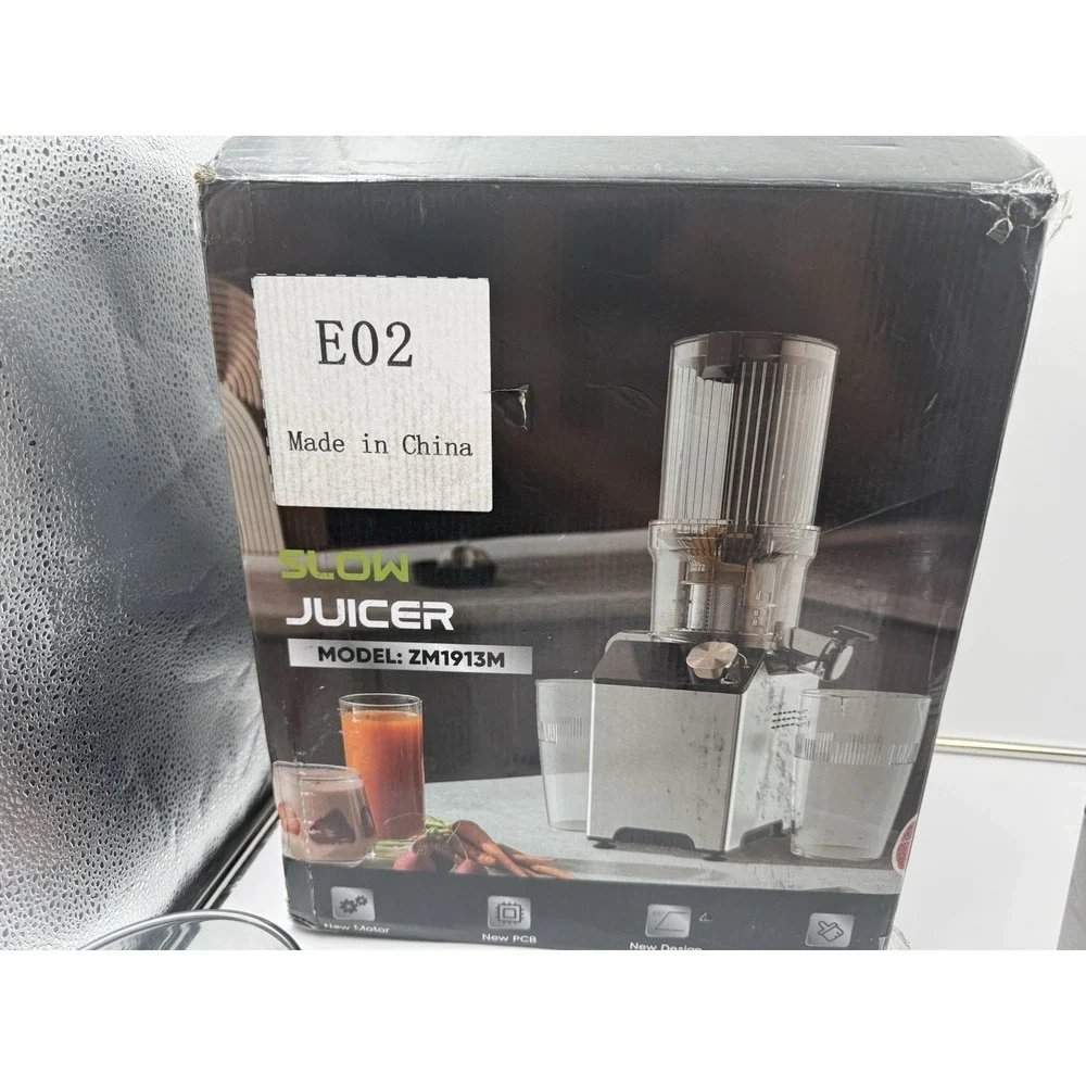 Cold Press Juicer, Wide Feed Chute Juicer Machines, Stainless Steel Slow Mast...